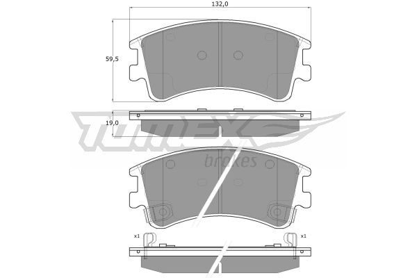 TOMEX BRAKES Bremžu uzliku kompl., Disku bremzes TX 13-03